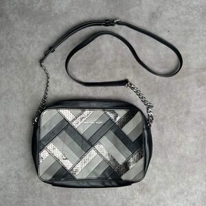 Michael Kors Marquetry Patchwork Black Crossbody
